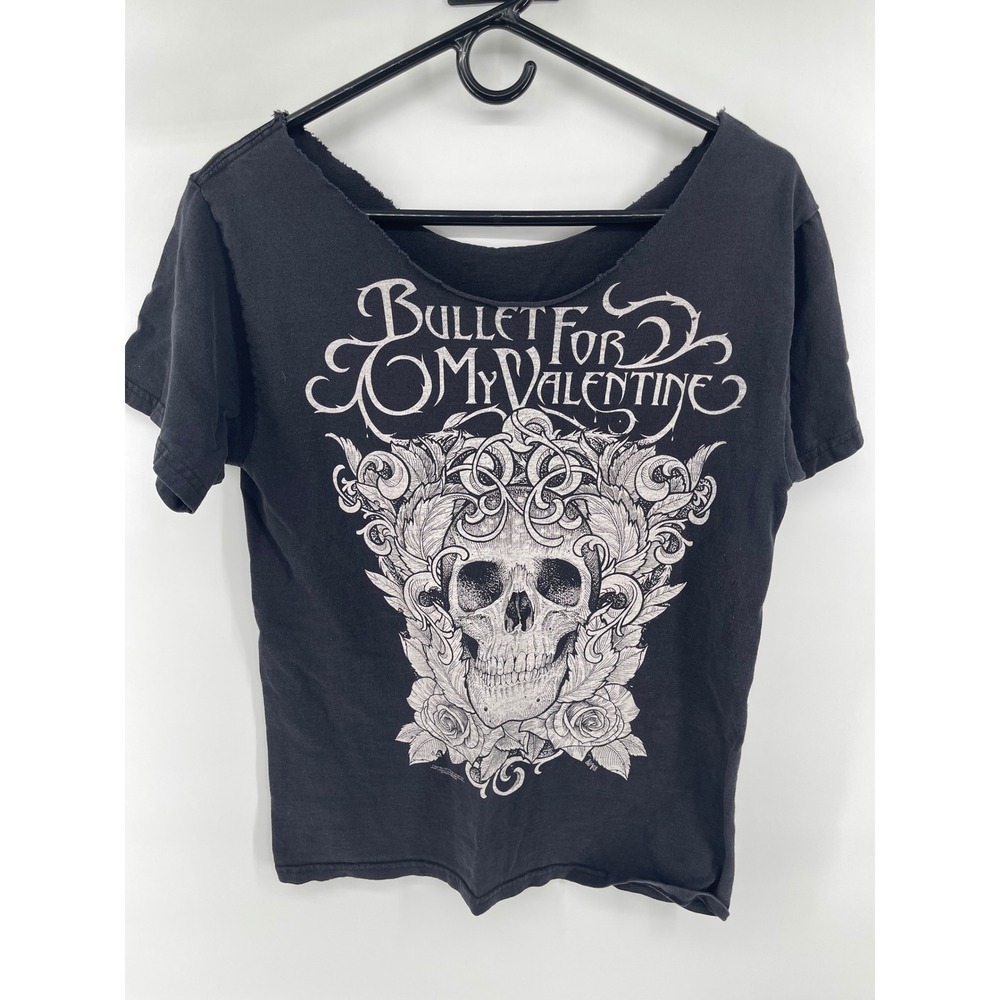 Bullet For My Valentine Graphic Tee Women Sm Y2K Black Emo Goth Rare Band Shirt